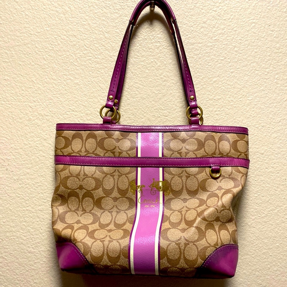 Coach purse and matching checkbook wallet set
